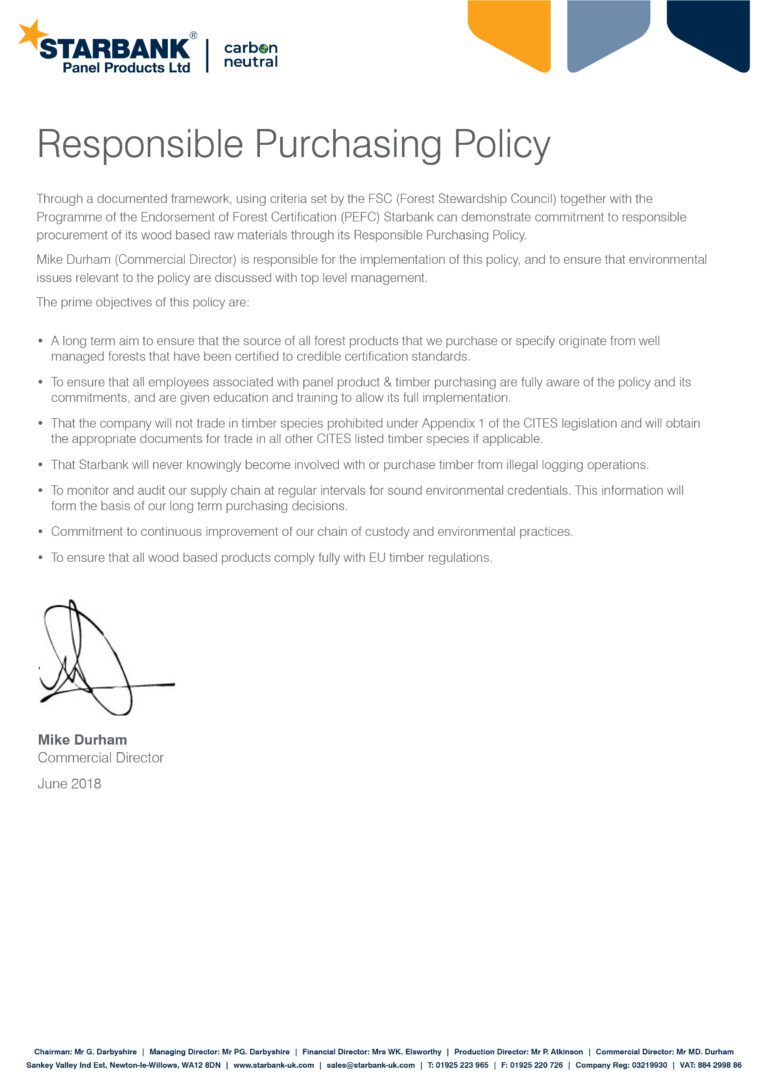 Responsible Purchasing Policy